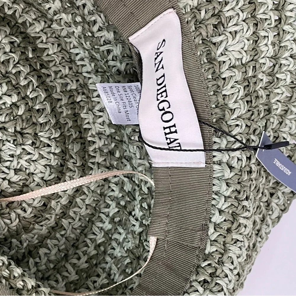 San Diego Hat Co. Hat Sun Travel Lightweight Packable Floppy Striped Olive Green